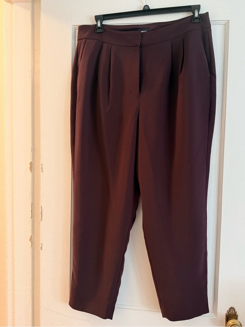 Express Editor Straight Super High Rise Trousers - Deep Burgundy/Eggplant